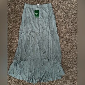 HALARA High Low Flowing  Maxi Skirt- Stone Blue